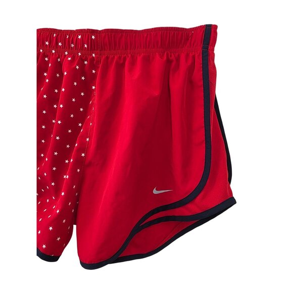 Nike Dri-Fit Tempo Running Shorts Women Sz L Red Stars USA Print Lightweight NEW - Picture 9 of 10